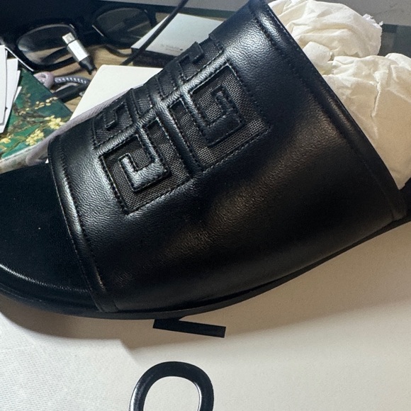 Givenchy Black Logo Flat Sandals Givenchy Givenchy Black Sandals
